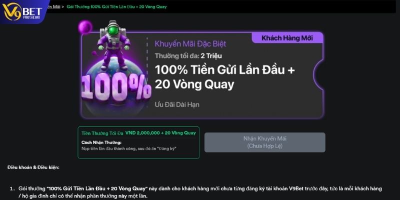 Khuyến mãi thành viên mới tại V9BET cực hấp dẫn