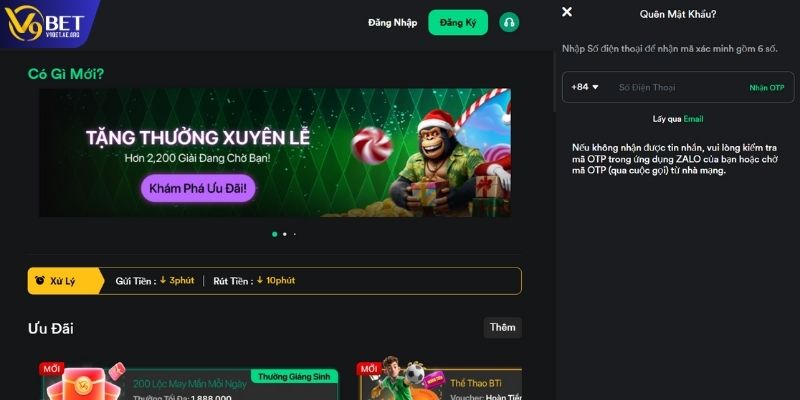 Quên Mật Khẩu V9BET